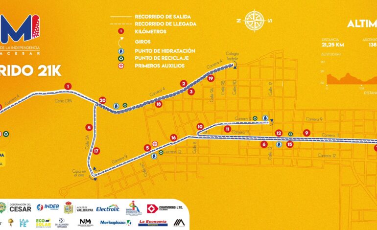 Estas son las vías que se cerrarán en Valledupar por la Media Maratón de la Independencia